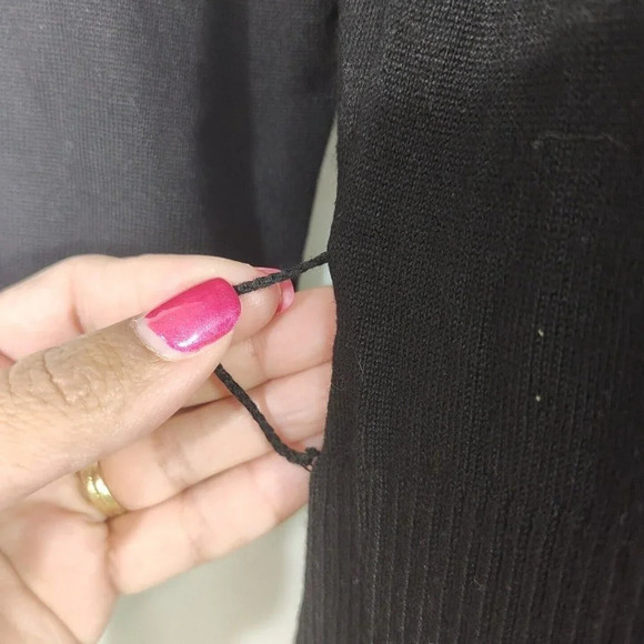 George Black Jewel Button Up Cardigan Sweater Women Size L 12-14 MISSING BELT - Picture 3 of 7